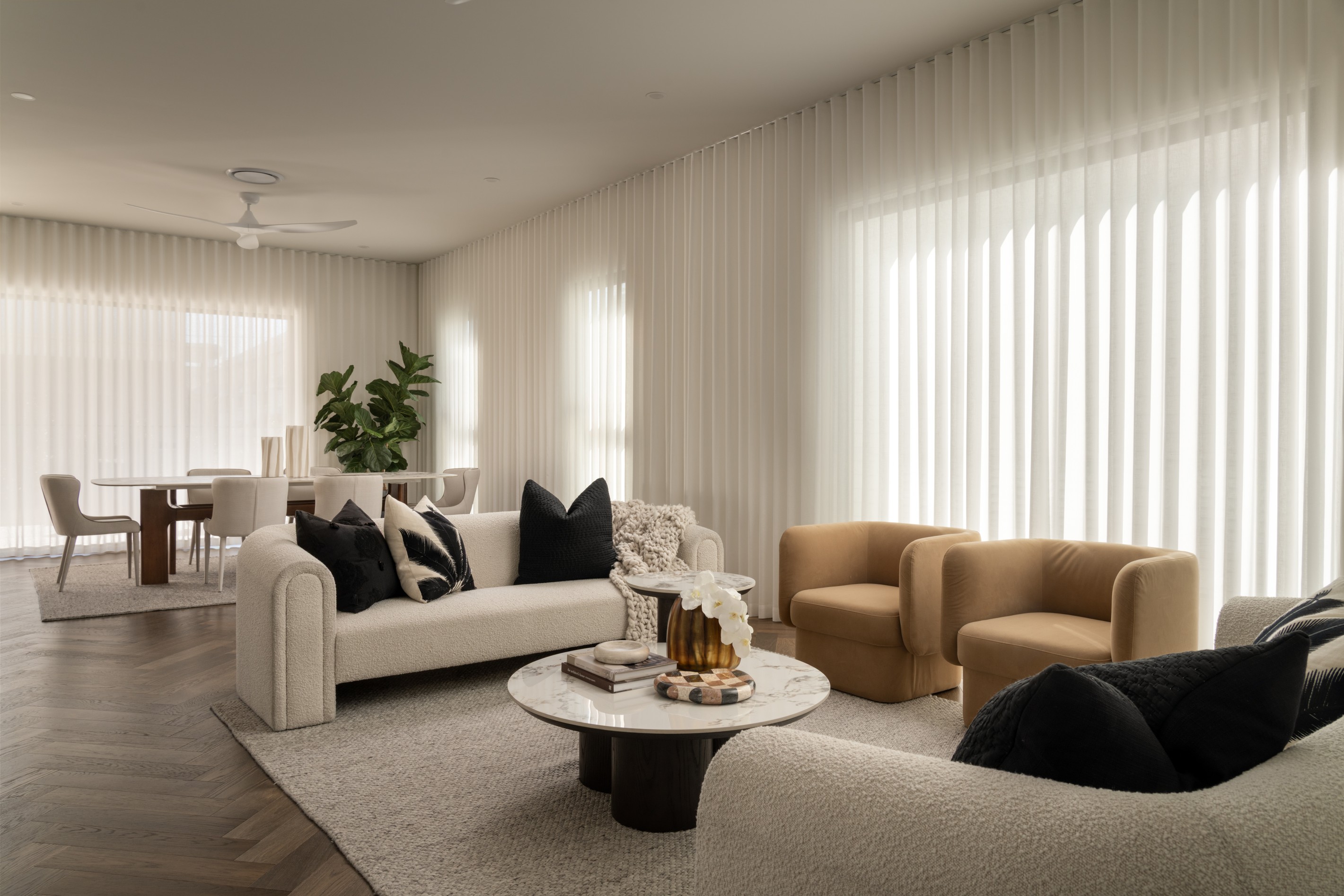 Light-filled living area at 63 Lilley Street, Hendra